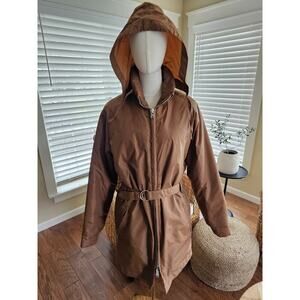 Alaska Sleeping Bag Co Vintage Goose Down Coat Women's Size S Made in USA Belted